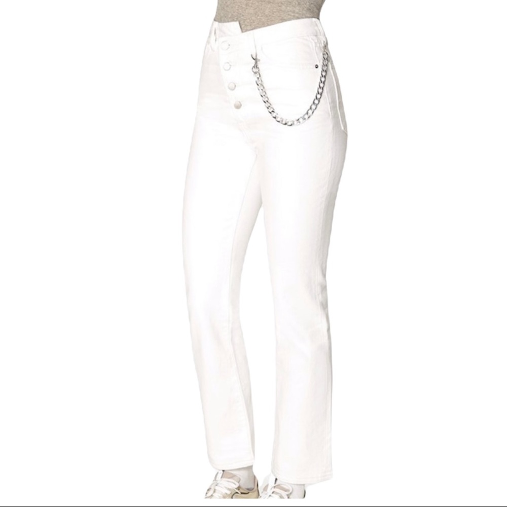 We Wore What Crossover Straight Jeans in White